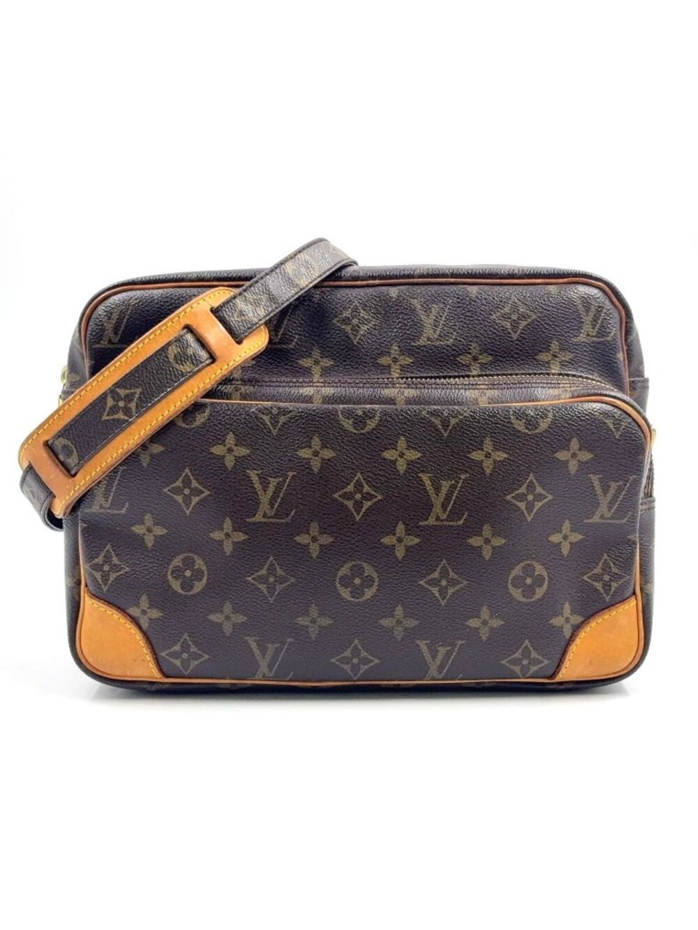 Louis Vuitton Monogram Leather Brown Light Shoulder Bag Gold